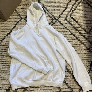 White Gildan Draw-String Hoodie